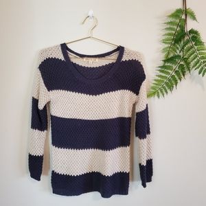 Navy and Cream Stripe Sweater